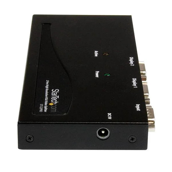 STARTECH 2 Port High Resolution VGA Video Splitter with Built-in video Amplifier - 350 MHz - VGA Video Splitter 1 x 2 - 2048x1536 80Hz (ST122PRO)