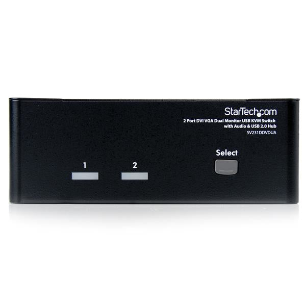 STARTECH 2 Port KVM Switch - DVI and VGA w| Audio and USB 2.0 Hub | Dual Monitor | Display | Screen KVM Switch - DVI VGA (SV231DDVDUA) (SV231DDVDUA)