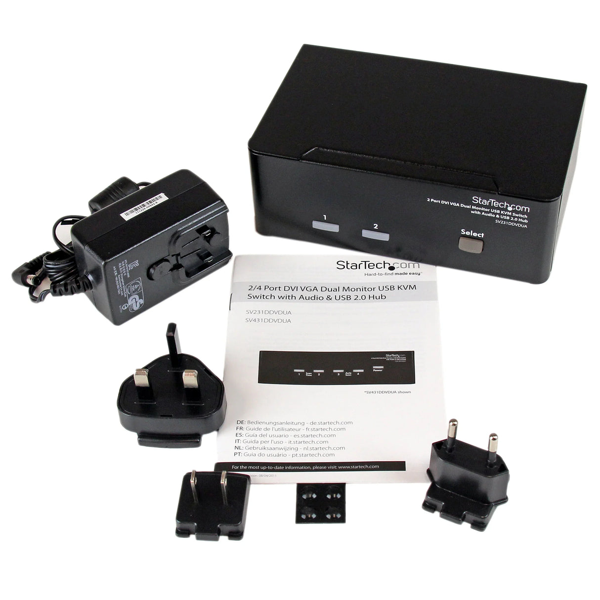STARTECH 2 Port KVM Switch - DVI and VGA w| Audio and USB 2.0 Hub | Dual Monitor | Display | Screen KVM Switch - DVI VGA (SV231DDVDUA) (SV231DDVDUA)