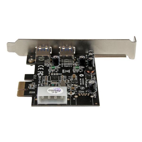 STARTECH 2 Port PCI Express (PCIe) SuperSpeed USB 3.0 Card Adapter with UASP - LP4 Power - Dual Port USB 3 PCIe Controller (PEXUSB3S25)