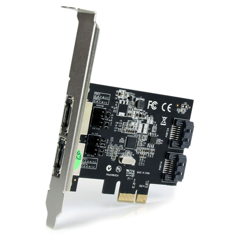 STARTECH 2 Port PCI Express SATA 6 Gbps eSATA Controller Card - Dual Port PCIe SATA III Card - 2 Int|2 Ext - SATA III 6Gbps (PEXESAT322I) (PEXESAT322I)