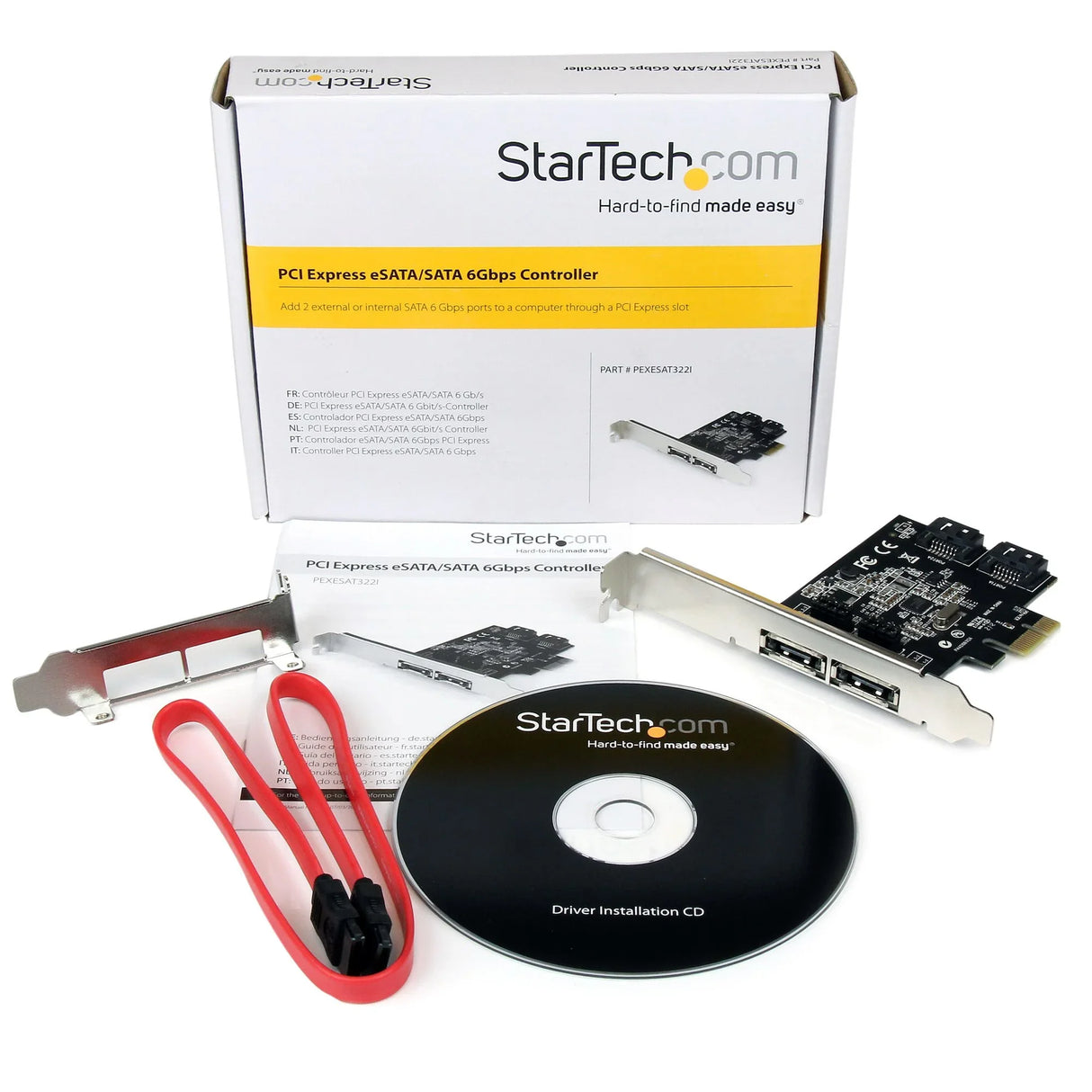 STARTECH 2 Port PCI Express SATA 6 Gbps eSATA Controller Card - Dual Port PCIe SATA III Card - 2 Int|2 Ext - SATA III 6Gbps (PEXESAT322I) (PEXESAT322I)