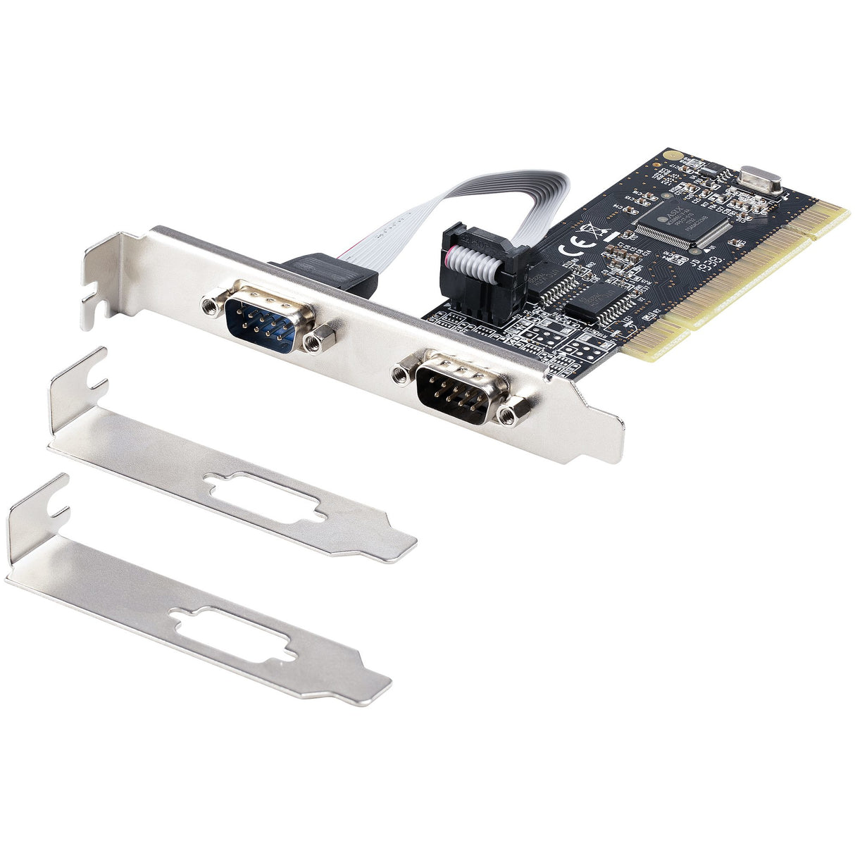 STARTECH 2-Port PCI RS232 Serial Adapter Card - PCI Serial Port Expansion Controller Card - PCI to Dual Serial DB9 Card - Standard (Installed) & Low Profile Brackets | Windows|Linux (PCI2S5502) (PCI2S5502)
