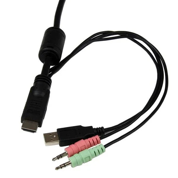 STARTECH 2 Port USB HDMI Cable KVM Switch with Audio and Remote Switch - USB Powered KVM with HDMI - Dual Port HDMI KVM Switch (SV211HDUA)