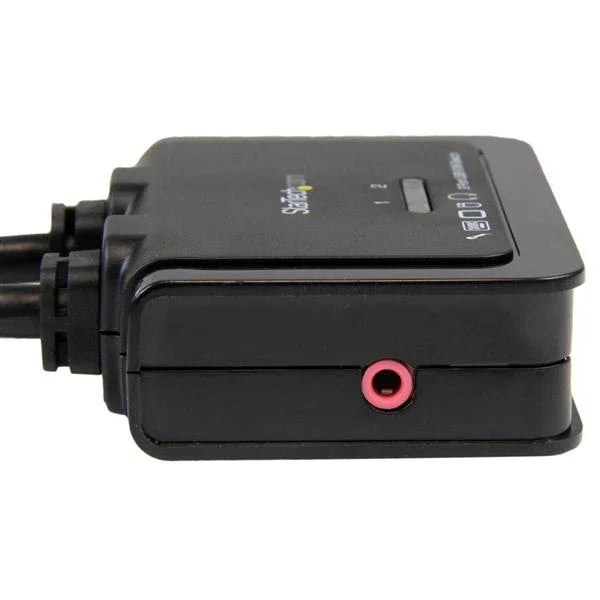 STARTECH 2 Port USB HDMI Cable KVM Switch with Audio and Remote Switch - USB Powered KVM with HDMI - Dual Port HDMI KVM Switch (SV211HDUA)
