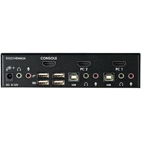 STARTECH 2 Port USB HDMI KVM Switch with Audio and USB 2.0 Hub (SV231HDMIUA)