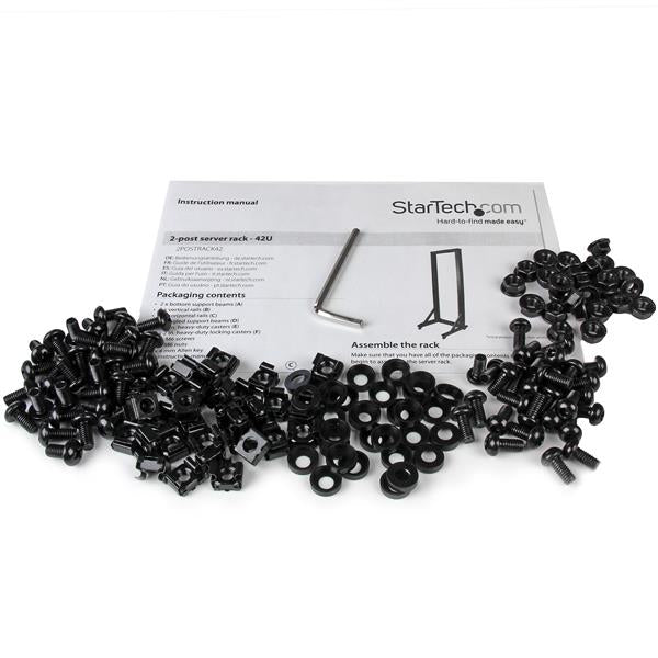 STARTECH 2-Post 42U Mobile Open Frame Server Rack | Two Post 19in Network Rack with Casters | Rolling Open Rack for AV|Data|IT Equipment | Computer Rack for Home|Office Spaces (2POSTRACK42) (2POSTRACK42)