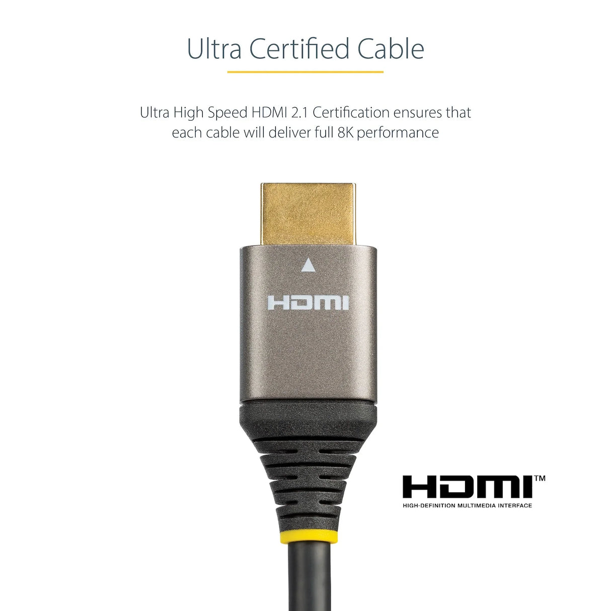 STARTECH 20in (50cm) HDMI 2.1 Cable 8K - Certified Ultra High Speed HDMI Cable 48Gbps - 8K 60Hz|4K 120Hz HDR10+ eARC - Ultra HD 8K HDMI Cord - Monitor|TV|Display - TPE Jacket (HDMM21V50CM) (HDMM21V50CM)