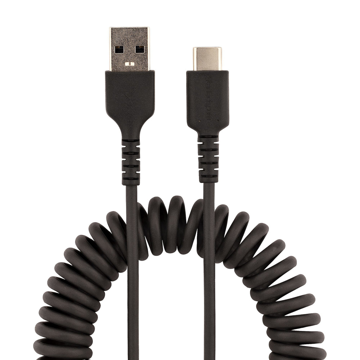 STARTECH 20in (50cm) USB A to C Charging Cable | Coiled Heavy Duty Fast Charge & Sync USB-C Cable | USB 2.0 A to Type-C Cable | Rugged Aramid Fiber | Durable Male to Male USB (R2ACC-50C-USB-CABLE) (R2ACC-50C-USB-CABLE)