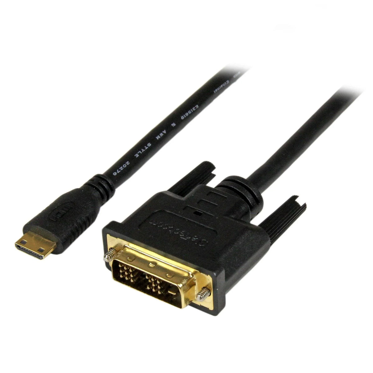 STARTECH 2m (6.6 ft) Mini HDMI to DVI Cable - DVI-D to HDMI Cable (1920x1200p) - 19 Pin HDMI Mini Male to DVI-D Male - Digital Monitor Cable Adapter M|M - Mini HDMI to DVI Adapter (HDCDVIMM1M) (HDCDVIMM2M)