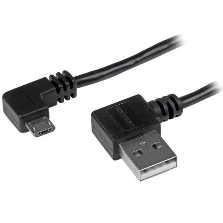 STARTECH 2m 6 ft Micro-USB Cable with Right-Angled Connectors - M|M - USB A to Micro B Cable - 6ft Right Angle Micro USB Cable (USB2AUB2RA2M)