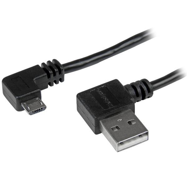 STARTECH 2m 6 ft Micro-USB Cable with Right-Angled Connectors - M|M - USB A to Micro B Cable - 6ft Right Angle Micro USB Cable (USB2AUB2RA2M)