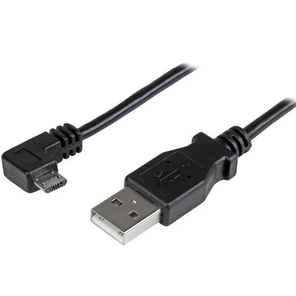 STARTECH 2m 6 ft Micro-USB Charge-and-Sync Cable - Right-Angle Micro-USB - M|M - USB to Micro USB Charging Cable - 24 AWG (USBAUB2MRA)