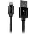 STARTECH 2m (6ft) Long Black Apple 8-pin Lightning Connector to USB Cable for iPhone | iPod | iPad - Charge and Sync Cable (USBLT2MB) (USBLT2MB)