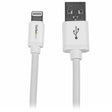 STARTECH 2m (6ft) Long White Apple 8-pin Lightning Connector to USB Cable for iPhone | iPod | iPad - Charge and Sync Cable (USBLT2MW) (USBLT2MW)