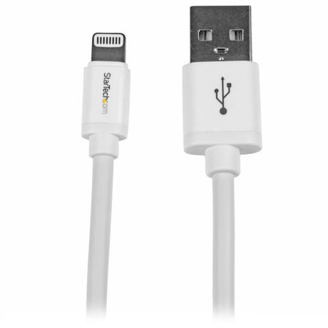 STARTECH 2m (6ft) Long White Apple 8-pin Lightning Connector to USB Cable for iPhone | iPod | iPad - Charge and Sync Cable (USBLT2MW) (USBLT2MW)