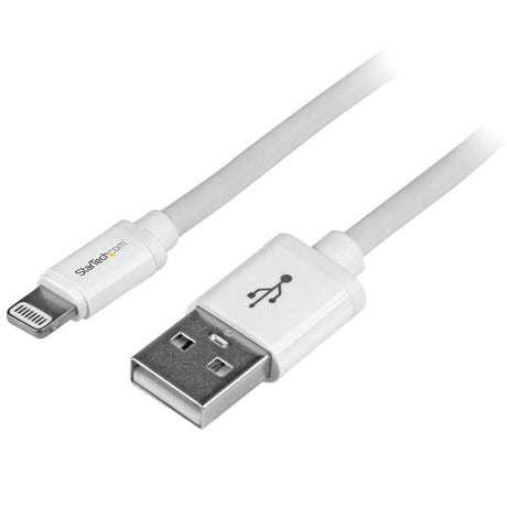 STARTECH 2m (6ft) Long White Apple 8-pin Lightning Connector to USB Cable for iPhone | iPod | iPad - Charge and Sync Cable (USBLT2MW) (USBLT2MW)