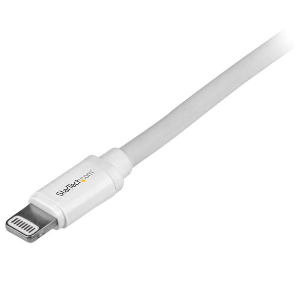 STARTECH 2m (6ft) Long White Apple 8-pin Lightning Connector to USB Cable for iPhone | iPod | iPad - Charge and Sync Cable (USBLT2MW) (USBLT2MW)