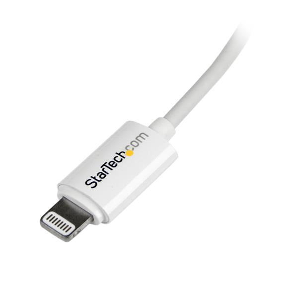 STARTECH 2m (6ft) Long White Apple 8-pin Lightning Connector to USB Cable for iPhone | iPod | iPad - Charge and Sync Cable (USBLT2MW) (USBLT2MW)