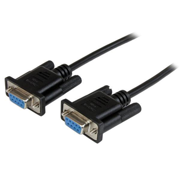 STARTECH 2m Black DB9 RS232 Serial Null Modem Cable F|F - DB9 Female to Female - 9 pin RS232 Null Modem Cable - 2 meter | Black (SCNM9FF2MBK) (SCNM9FF2MBK)