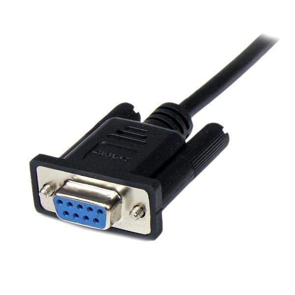 STARTECH 2m Black DB9 RS232 Serial Null Modem Cable F|M - DB9 Male to Female - 9 pin Null Modem Cable - 1x DB9 (M) | 1x DB9 (F) | Black (SCNM9FM2MBK) (SCNM9FM2MBK)
