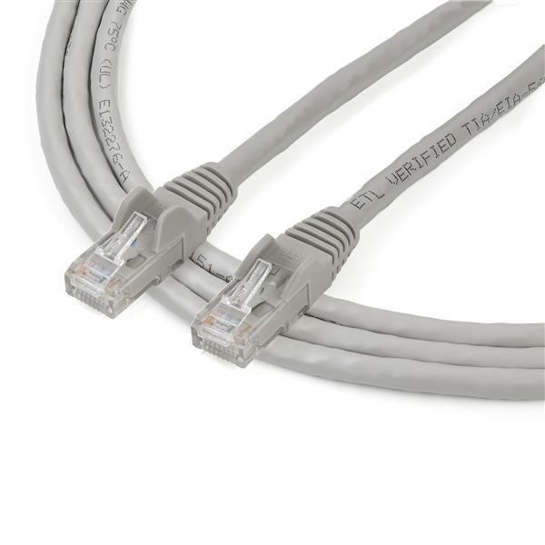 STARTECH 2m CAT6 Ethernet Cable - Grey CAT 6 Gigabit Ethernet Wire -650MHz 100W PoE RJ45 UTP Network|Patch Cord Snagless w|Strain Relief Fluke Tested|Wiring is UL Certified|TIA (N6PATC2MGR) (N6PATC2MGR)