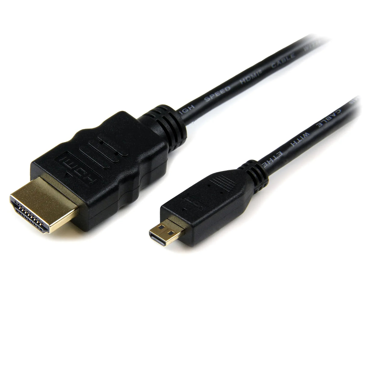 STARTECH 2m Micro HDMI to HDMI Cable with Ethernet - 4K 30Hz Video - Durable High Speed Micro HDMI Type-D to HDMI 1.4 Adapter Cable|Converter Cord - UHD HDMI Monitors|TVs|Displays - M|M (HDADMM2M) (HDADMM2M)