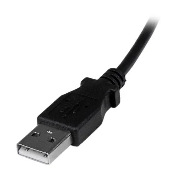 STARTECH 2m Micro USB Cable Cord - A to Down Angle Micro B - Down Angled Micro USB Cable - 1x USB A (M) | 1x USB Micro B (M) - Black (USBAUB2MD)