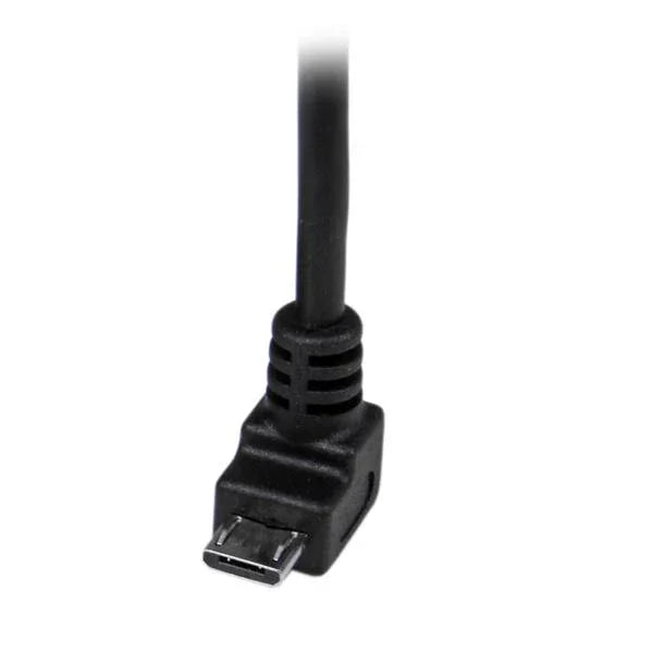 STARTECH 2m Micro USB Cable Cord - A to Down Angle Micro B - Down Angled Micro USB Cable - 1x USB A (M) | 1x USB Micro B (M) - Black (USBAUB2MD)