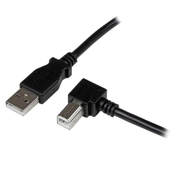 STARTECH 2m USB 2.0 A to Right Angle B Cable Cord - 2 m USB Printer Cable - Right Angle USB B Cable - 1x USB A (M) | 1x USB B (M) (USBAB2MR)