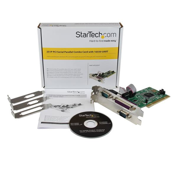 STARTECH 2S1P PCI Serial Parallel Combo Card with 16550 UART - IEEE 1284 Card - Serial Parallel PCI - PCI Serial Adapter (PCI2S1P)