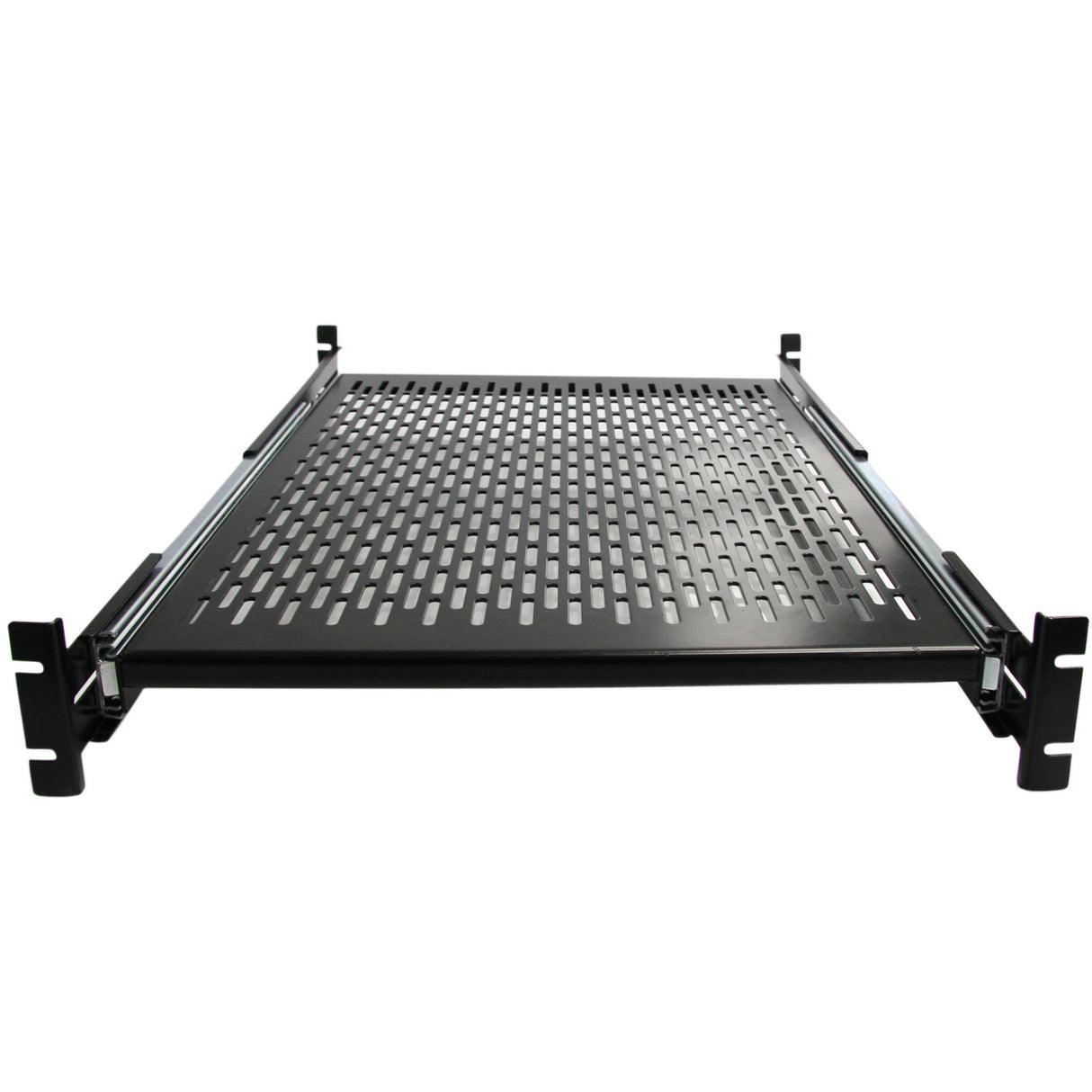 STARTECH 2U Sliding Server Rack Mount Shelf - 20 to 30in Adjustable Mounting Depth - Vented - 50lb - Heavy Duty Universal 19” Rack Shelf for Equipment Rack - 24in Deep (UNISLDSHF19) (UNISLDSHF19)
