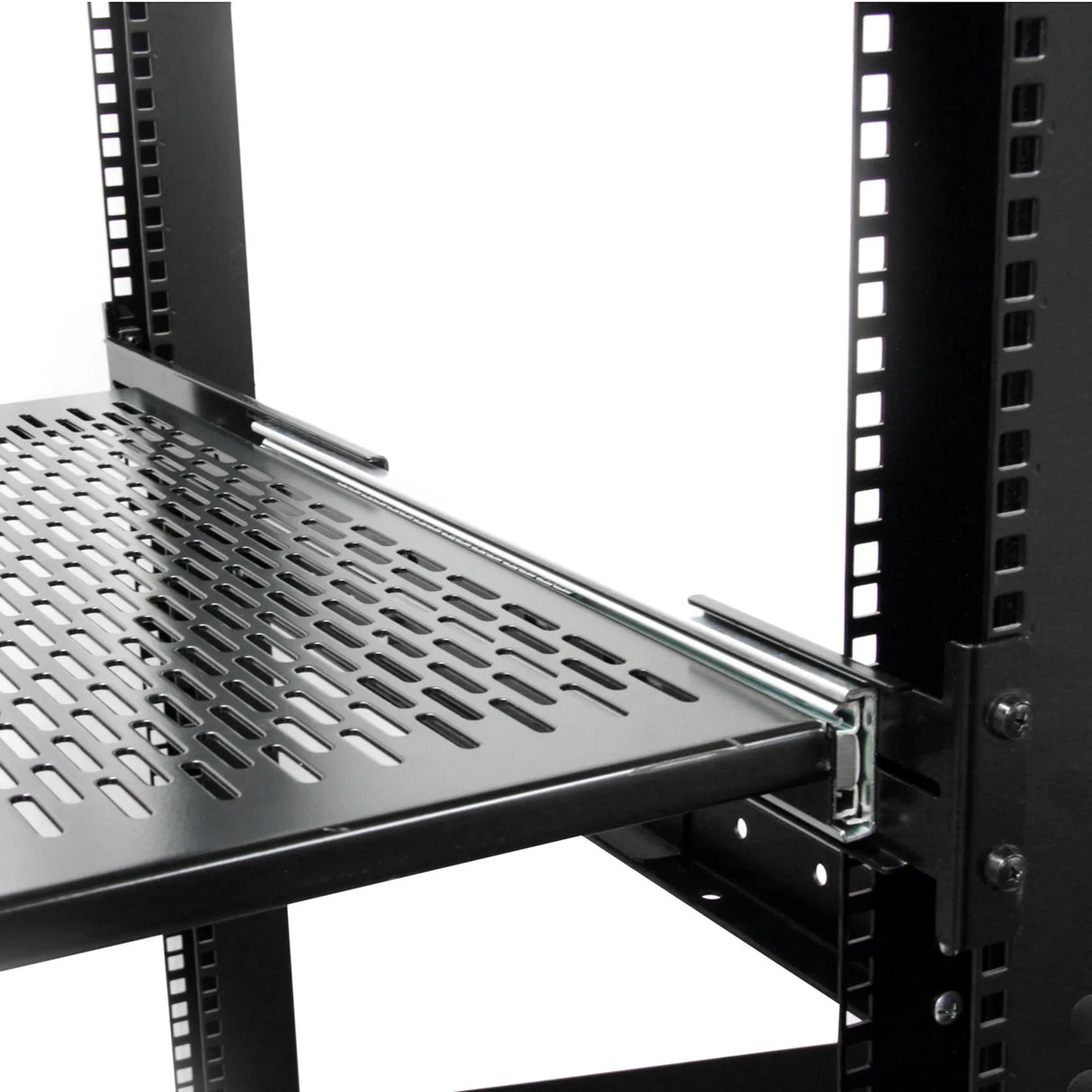 STARTECH 2U Sliding Server Rack Mount Shelf - 20 to 30in Adjustable Mounting Depth - Vented - 50lb - Heavy Duty Universal 19” Rack Shelf for Equipment Rack - 24in Deep (UNISLDSHF19) (UNISLDSHF19)
