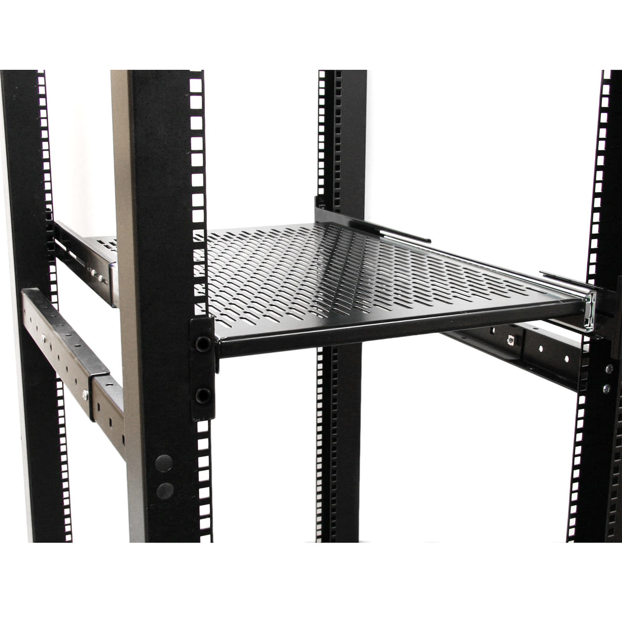 STARTECH 2U Sliding Server Rack Mount Shelf - 20 to 30in Adjustable Mounting Depth - Vented - 50lb - Heavy Duty Universal 19” Rack Shelf for Equipment Rack - 24in Deep (UNISLDSHF19) (UNISLDSHF19)