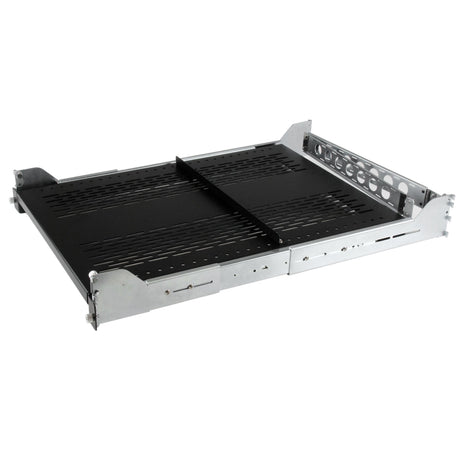 STARTECH 2U Vented Sliding Server Rack Shelf w| Cable Management Arm - 27.6 to 31.6in Adjustable Mounting Depth - 125lb - 19” Server Tray Shelf for Equipment Rack - 24in Deep (UNISLDSHF19M) (UNISLDSHF19M)