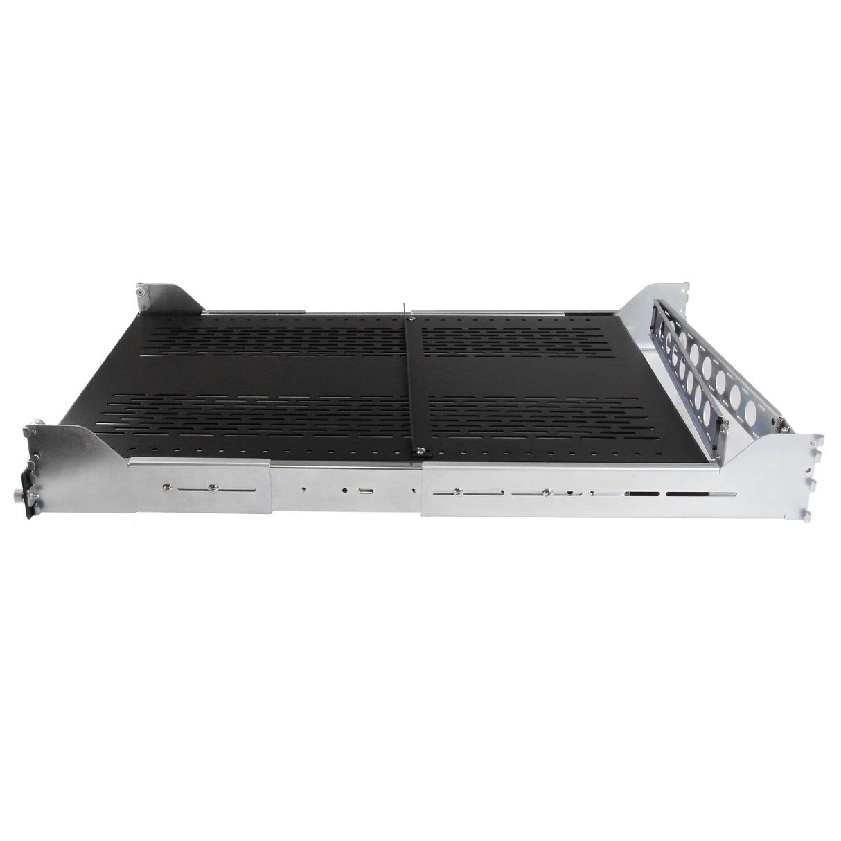 STARTECH 2U Vented Sliding Server Rack Shelf w| Cable Management Arm - 27.6 to 31.6in Adjustable Mounting Depth - 125lb - 19” Server Tray Shelf for Equipment Rack - 24in Deep (UNISLDSHF19M) (UNISLDSHF19M)