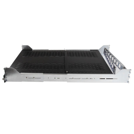 STARTECH 2U Vented Sliding Server Rack Shelf w| Cable Management Arm - 27.6 to 31.6in Adjustable Mounting Depth - 125lb - 19” Server Tray Shelf for Equipment Rack - 24in Deep (UNISLDSHF19M) (UNISLDSHF19M)