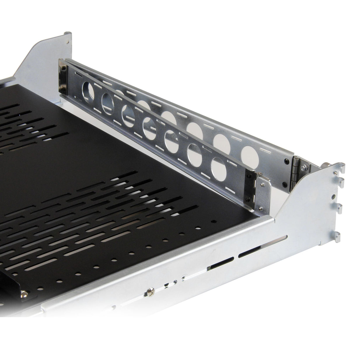 STARTECH 2U Vented Sliding Server Rack Shelf w| Cable Management Arm - 27.6 to 31.6in Adjustable Mounting Depth - 125lb - 19” Server Tray Shelf for Equipment Rack - 24in Deep (UNISLDSHF19M) (UNISLDSHF19M)