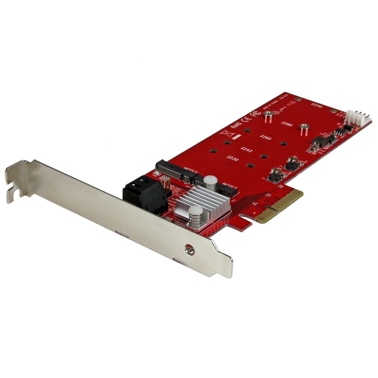STARTECH 2x M.2 NGFF SSD RAID Controller Card plus 2x SATA III Ports - PCIe - Two Slot PCI Express M.2 RAID Card plus Two SATA Ports (PEXM2SAT3422) (PEXM2SAT3422)
