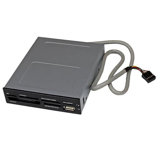 STARTECH 3.5in Front Bay 22-in-1 USB 2.0 Internal Multi Media Memory Card Reader with Simultaneous Access - CF|SD|MMC|MS|xD - Black (35FCREADBK3)