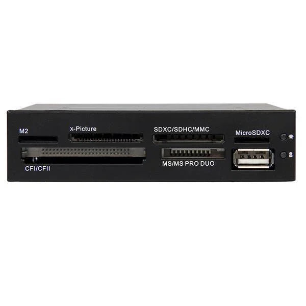 STARTECH 3.5in Front Bay 22-in-1 USB 2.0 Internal Multi Media Memory Card Reader with Simultaneous Access - CF|SD|MMC|MS|xD - Black (35FCREADBK3)