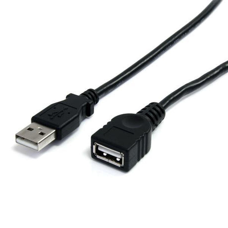 STARTECH 3 ft Black USB 2.0 Extension Cable A to A - M|F - 3 ft USB A to A Extension Cable - 3ft USB 2.0 Extension cord (USBEXTAA3BK)