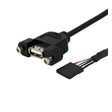 STARTECH 3 ft Panel Mount USB Cable - USB A to Motherboard Header Cable F|F - USB A-Female to USB Header Adapter - USB-A (F) Port | 3ft (USBPNLAFHD3)