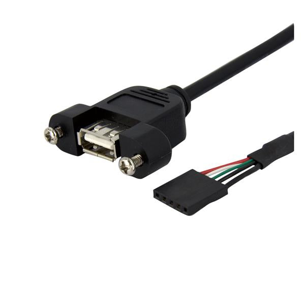 STARTECH 3 ft Panel Mount USB Cable - USB A to Motherboard Header Cable F|F - USB A-Female to USB Header Adapter - USB-A (F) Port | 3ft (USBPNLAFHD3)