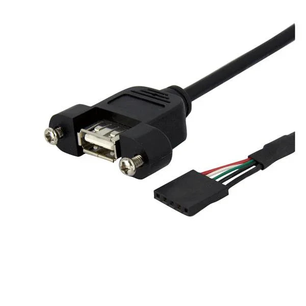 STARTECH 3 ft Panel Mount USB Cable - USB A to Motherboard Header Cable F|F - USB A-Female to USB Header Adapter - USB-A (F) Port | 3ft (USBPNLAFHD3)