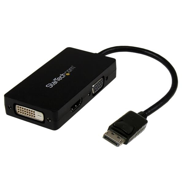 STARTECH 3 in 1 DisplayPort Multi Video Adapter Converter - 1080p DP Laptop to HDMI VGA or DVI Monitor or Projector Display (DP2VGDVHD) (DP2VGDVHD)