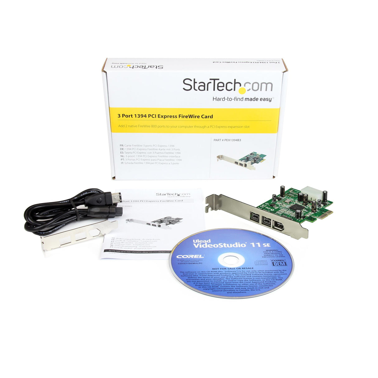 STARTECH 3 Port 2b 1a 1394 PCI Express FireWire Card Adapter - 1394 FW PCIe FireWire 800 | 400 Card (PEX1394B3)