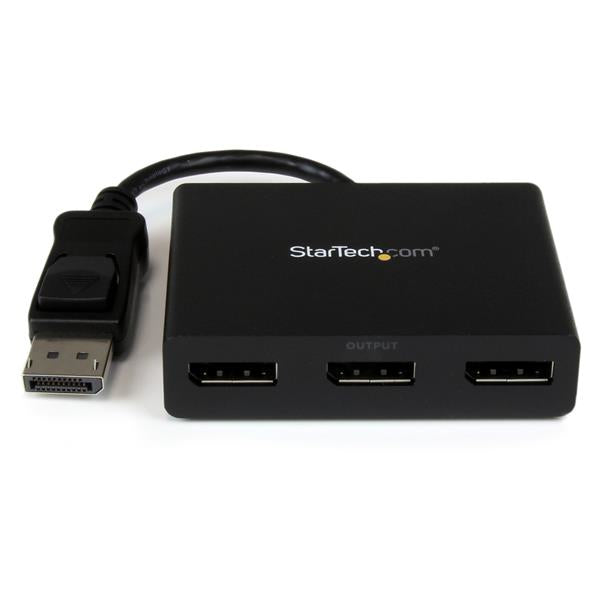 STARTECH 3-Port Multi Monitor Adapter - DisplayPort 1.2 MST Hub - Dual 4K 30Hz & 1x 1080p - Video Splitter for Extended Desktop Mode on Windows PCs Only - DP to 3x DP Monitors (MSTDP123DP) (MSTDP123DP)