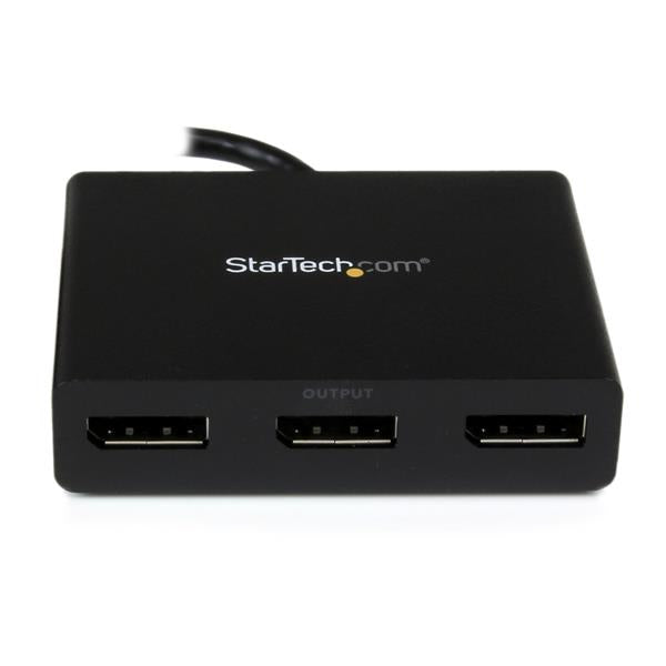 STARTECH 3-Port Multi Monitor Adapter - DisplayPort 1.2 MST Hub - Dual 4K 30Hz & 1x 1080p - Video Splitter for Extended Desktop Mode on Windows PCs Only - DP to 3x DP Monitors (MSTDP123DP) (MSTDP123DP)