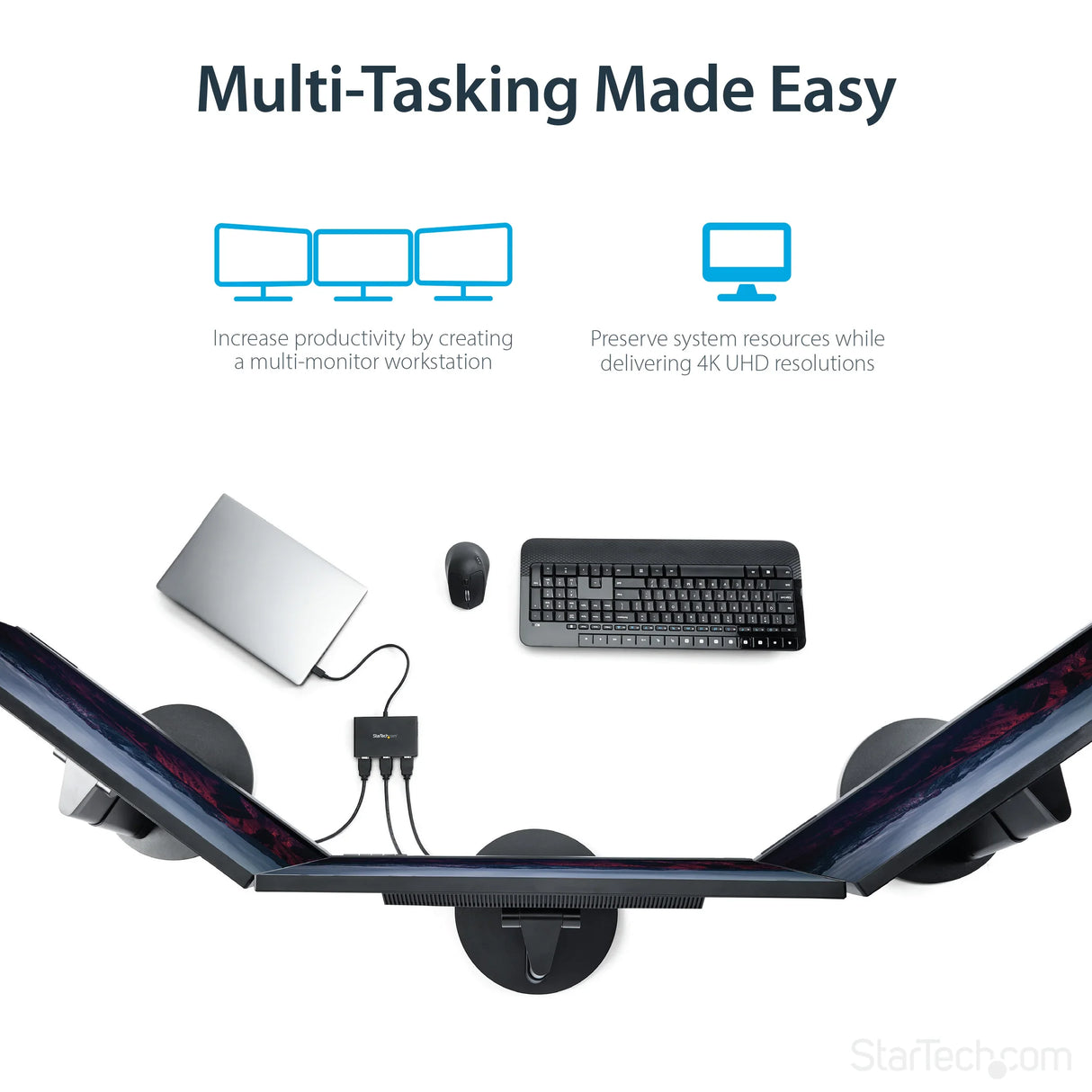 STARTECH 3-Port Multi Monitor Adapter - USB-C to 3x HDMI Video Splitter - USB Type-C to HDMI MST Hub - Dual 4K 30Hz or Triple 1080p - Thunderbolt 3 Compatible | Windows Only (MSTCDP123HD) (MSTCDP123HD)
